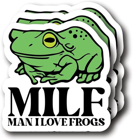 (3 عبوات) ملصق Man I Love Frogs - ملصق مضحك لعشاق الضفدع - ملصق فينيل مقاس 4x4 بوصة - مطبوع في الولايات المتحدة الأمريكية in Kuwait