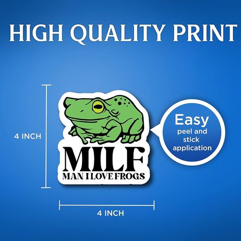 (3 عبوات) ملصق Man I Love Frogs - ملصق مضحك لعشاق الضفدع - ملصق فينيل مقاس 4x4 بوصة - مطبوع في الولايات المتحدة الأمريكية in Kuwait