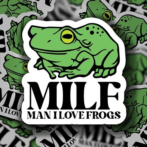 (3 عبوات) ملصق Man I Love Frogs - ملصق مضحك لعشاق الضفدع - ملصق فينيل مقاس 4x4 بوصة - مطبوع في الولايات المتحدة الأمريكية in Kuwait