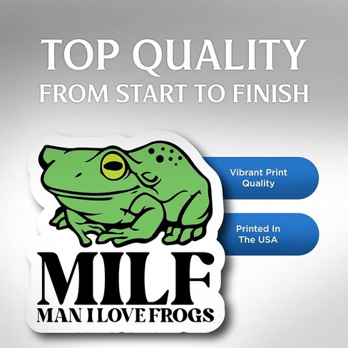 (3 عبوات) ملصق Man I Love Frogs - ملصق مضحك لعشاق الضفدع - ملصق فينيل مقاس 4x4 بوصة - مطبوع في الولايات المتحدة الأمريكية in Kuwait