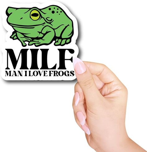 (3 عبوات) ملصق Man I Love Frogs - ملصق مضحك لعشاق الضفدع - ملصق فينيل مقاس 4x4 بوصة - مطبوع في الولايات المتحدة الأمريكية in Kuwait