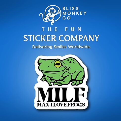(3 عبوات) ملصق Man I Love Frogs - ملصق مضحك لعشاق الضفدع - ملصق فينيل مقاس 4x4 بوصة - مطبوع في الولايات المتحدة الأمريكية in Kuwait