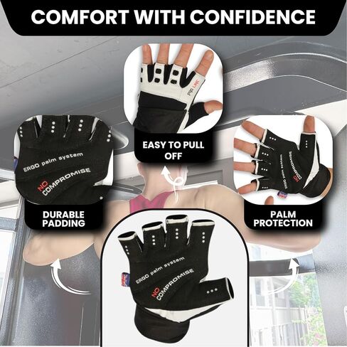 قفازات كراتوس لرفع الأثقال قابلة للتنفس للرجال والنساء| قفازات رياضية خفيفة الوزن للتمرين مع دعم للمعصم وحماية كاملة لراحة اليد | قبضة إضافية للياقة البدنية، والرفع، والتدريب، والتجديف، والسحب. in Kuwait