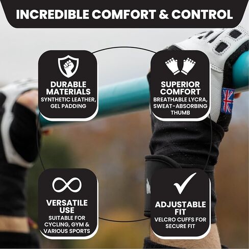 قفازات كراتوس لرفع الأثقال قابلة للتنفس للرجال والنساء| قفازات رياضية خفيفة الوزن للتمرين مع دعم للمعصم وحماية كاملة لراحة اليد | قبضة إضافية للياقة البدنية، والرفع، والتدريب، والتجديف، والسحب. in Kuwait