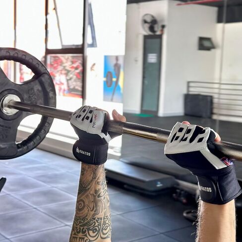 قفازات كراتوس لرفع الأثقال قابلة للتنفس للرجال والنساء| قفازات رياضية خفيفة الوزن للتمرين مع دعم للمعصم وحماية كاملة لراحة اليد | قبضة إضافية للياقة البدنية، والرفع، والتدريب، والتجديف، والسحب. in Kuwait