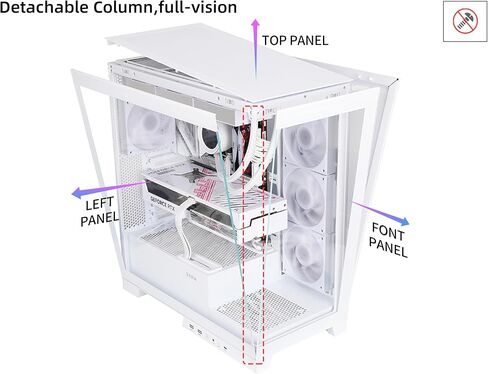 NEVIEW 4503 Black Airflow Full Tower Case ATX PC Gaming Case زجاج مقسى مزدوج 4X12CM ARGB Fan مثبت مسبقًا USB3.0X2 Type C متضمن 360 مم دعم AIO في الأعلى in Kuwait