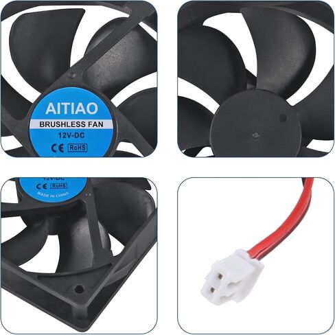 4PCS 12025 Fan DC 12V Strong Quiet Computer Case Fan 120x120x25mm 2Pin High Performance Cooling Fan for 3D Printer Computer Case Fan DIY Cooling Ventilation Exhaust Equipment 1500RPM in Saudi Arabia