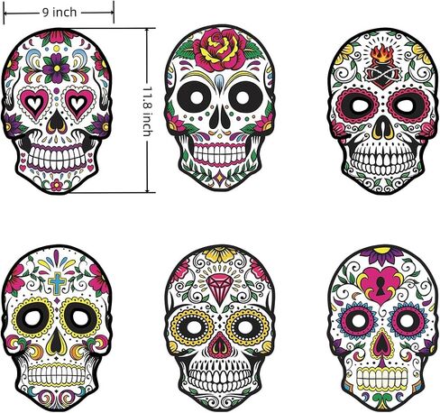 مجموعة ديكورات السيارة أو صندوق الهالوين، ديكور حفلات الهالوين الخارجية Dia de Los Muertos، ديكور صندوق السيارة يوم الموتى 14 قطعة in Saudi Arabia