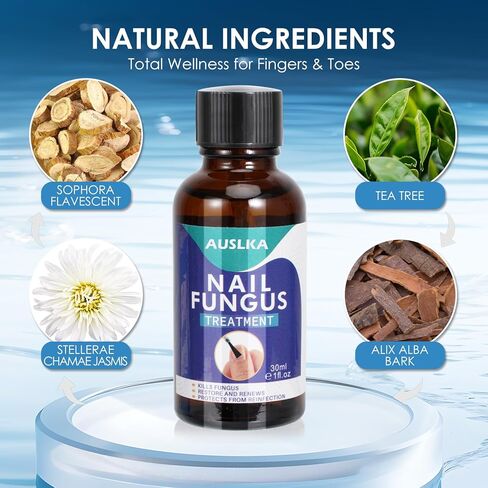 تجديد أظافر فطريات أظافر القدم من AUSLKA، إصلاح أظافر أصابع القدم للأظافر التالفة التي تغير لونها، سريع وسهل (32 رقعة + 1 فلوريدا/أونصة) in Kuwait