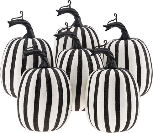 مجموعة 6 قطع من قرع الحمار الوحشي المزيفة من Gresorth لتزيين اليقطين الأبيض الاصطناعي للمنزل والمطبخ وحفلات الهالوين وأعياد الميلاد والمزرعة خارج الخريف in Kuwait