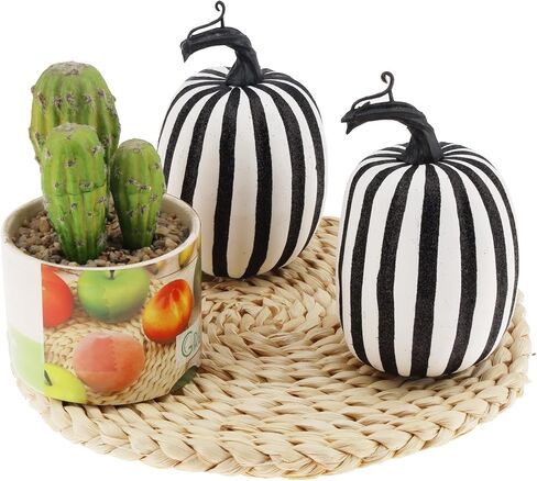 مجموعة 6 قطع من قرع الحمار الوحشي المزيفة من Gresorth لتزيين اليقطين الأبيض الاصطناعي للمنزل والمطبخ وحفلات الهالوين وأعياد الميلاد والمزرعة خارج الخريف in Kuwait