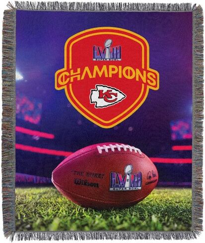 Northwest NFL Kansas City Chiefs Super Bowl LVIII Champions Woven Tapestry, 48" x 60", Elite Champs in Saudi Arabia