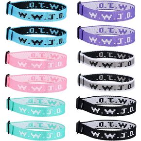 12pcs WWJD Bracelet Pack, What Would Jesus Do Bracelets Adjustable Christian Bracelets Pack WWJD Wristbands for Men Women Religious Jewelry Gift