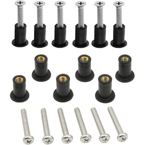12Pairs M5 Neoprene Well Nut with M5 x 25mm Stainless Steel Pozi Screws for Kayaks