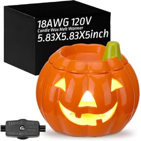 Halloween Wax Melter Candle Wax Melt Warmer Electric Autumn Jack O' Lantern Wax Cube Melter Burner for Halloween Home Office Bedroom Living Room Decorations