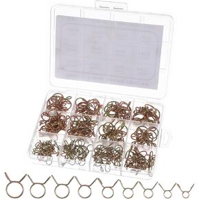 180 Pcs Fuel Line Clamps 5-13mm 9 Size Spring Clips Clamps Assortment Kit Spring Hose Clamp Fuel Line Hose Tubing Spring Clips Clamps Spring Clips Air Tubing Spring Clips for Motorcycle Scooter ATV
