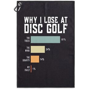 Why I Lose at Disc Golf Printed Microfiber Disc Golf Towel, Disc Golf Gifts for Disc Golf Lover Dad Boyfriend, Disc Golf Fans Father's Day Birthday Gifts, Disc Golf Accessories for Men Women