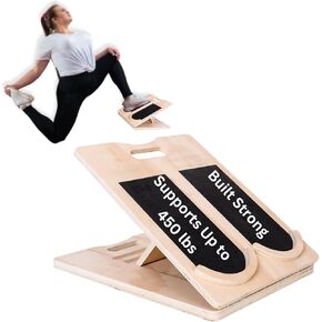 Wooden Slant Board for Calf Stretching | Adjustable Incline Balance Board & Calf Stretcher | Physical Therapy Equipment for Knees Ankle Heel Feet Leg, Natural