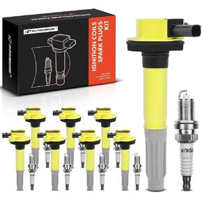 A-Premium Ignition Coils and Spark Plugs Kits Compatible with Ford F-150 F150 2011-2016, Mustang 2011-2015, 5.0L