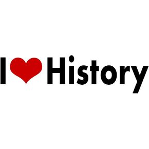 WitnyStore I Love History Sticker 5½" Long Black Letters White Background - Multisurface UV Water Resistant Durable Waterproof Vinyl Decal for Cars Trucks Windows Lockers Smooth Flat Surface Items