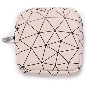 Sanitary Napkin Storage Bag,Cosmetic Storage Bag, Travel Storage Bag, Waterproof Portable Bag,Fashion Geometric Pattern Multifunctional Carry Bag(Green)