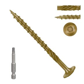 Wood Screws 3 Inch, #14×3" Heavy-Duty Architecture Outdoor Deck Screws, 100 Pcs Black Rust Resistant Coated Lag Screws for Timber/Log/Fence Structural Screws, with T30 Star Drive Drill Bit
