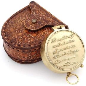 NauticalMart Thoreau's Go Confidently Quote Engraved Brass Compass - Graduation Day Gifts - Wedding Gift - Baptism Gift - Father 's Day- Mother's Day - Anniversary - Keepsake Christmas