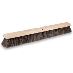 Wide Block Horsehair Broom, Concrete, 24 inch, Natural Horsehair, Wide Wood Block, Brush, Made in the USA, 6442