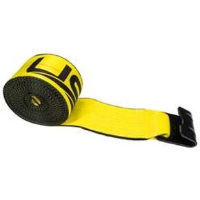 حزام ونش للتحكم في البضائع الأمريكية مقاس 4 بوصات مع خطاف مسطح كبير، بطول 27 قدمًا، حزام ونش مقطورة عالي التحمل لتأمين البضائع الآمنة، نهاية خطاف مسطحة كبيرة لسهولة التثبيت، أصفر in Kuwait