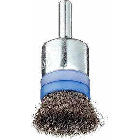 Weiler 11112 0.006" Wire Size, 302 Stainless Steel Bristles, Banded, Solid End, Stem-Mounted Crimped Wire End Brush, Made in The USA (Pack of 10)