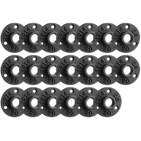 1/2" Floor Flange, Home TZH Malleable iron Pipe Fittings for Industrial vintage style, Flanges with Threaded Hole for DIY Project/Furniture/Shelving Decoration (20 Pack)