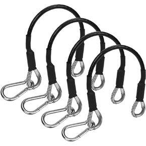 4pcs 10" Gym Extension Cable with Carabiner, Fitness Extension Cable Replacement Compatible with Bowflex Home Gym Machine Accessories for Leg Extension, LAT/Tricep Pull Down