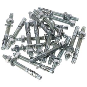 Expansion Screw 20pcs 1/4 inch x 2-1/4 inch Fastener Carbon Steel Expansion Bolt Heavy Duty Zinc Plated Wedge Anchor Concrete