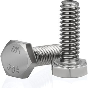 240Pcs Hex Head Nuts and Bolts Assortment Kit,1/4-20 Stainless Steel Hex Head Screws Bolts, Nuts, Flat & Lock Washers,Includes 7 Common Sizes, Fully Threaded