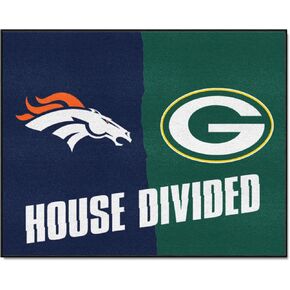 FANMATS 18572 NFL Broncos / Packers House Divided Rug