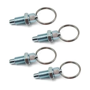 (4pcs) JaBoaRe M8 Carbon Steel Galvanized Plunger Pin Quick Release Indexing Pin with Pull Ring (Carbon Steel, M8-1.25-5)