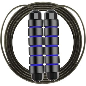 Jump Rope Adjustable High-SpeedSkipping Rope for Anti-Slip Rope Skipping, Jump Rope for Exercise Jump Rope for Fitness for Kids and Adults, Black+Blue