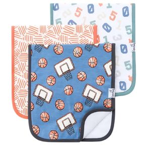 Copper Pearl Premium Baby Burp Cloths - 3-Pack Large Cotton Burp Cloths, Extra Soft Spit Up Rags with 3 Absorbent Layers, Perfect for Baby Boy and Baby Girl Gifts (21" x 10" Size, Clementine Set)