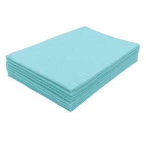 Disposable Dental Patient Bibs, 3 Layer 50 Pack Paper Towel Bibs 13"x18" with Poly Back, Tattoo, Dental, Medical, Nail Tray or Table Covers (Green)