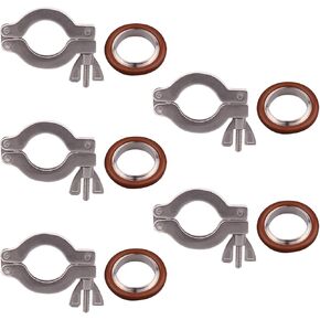 DERNORD KF-25 Wing Nut Clamp Flange Quick Clamp Stainless Steel 304 with Centering O-Ring （Pack of 5）