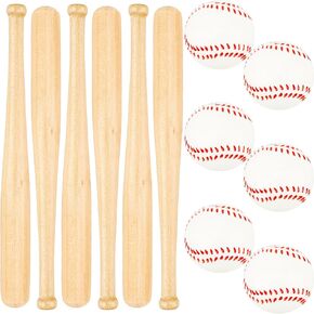 12 قطعة من مضارب البيسبول الصغيرة مقاس 8 بوصة مع كرات بيسبول رغوية مقاس 2 بوصة، كرات رياضية غير مكتملة من مضارب البيسبول الخشبية، كرات بيسبول رغوية للحفلات الرياضية والمشروعات اليدوية اليدوية in Kuwait