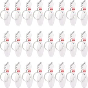 AUEAR, Bowling Pin Keychain Sport Keychain for Backpack DIY Craft Accesories