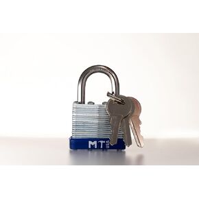 MTUSA Rectangular Strong Middle Duty Brass Padlock. Waterproof ring w leaking hole. 3 Keys. Brass padlock w a strong hardened shackle. MT60R 60mm 280G