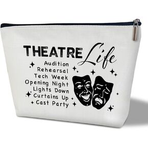 Makeup Bag, Stage is My Happy Place, Theatre Actor Actress Makeup Travel Bag, Appreciation Gift for Musician Dramatist, Broadway Play Performer Toiletry Case Pouch, Mask Travel Accessories Bag -10