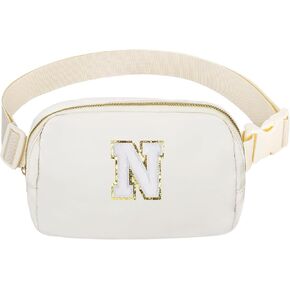 Birthday Gifts Initial Letter Fanny Pack Graduation Christmas Gift for 4 5 6 7 8 9 10 11 12 Year old Girls Teen Cute Daughter Sister Trendy Stuff Small Pack White Letter N