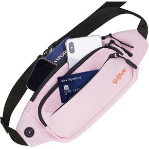 حقائب فاني كبيرة للرجال للنساء مع 5 جيوب بسحاب، حقيبة خصر للجري والتمارين الرياضية والسفر، وردي in Kuwait