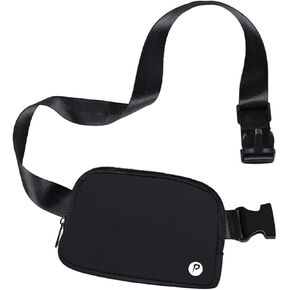 Fanny Packs for Women Men Unisex mini belt bag with Adjustable Strap Fashion Waist Pack for Outdoors Small Waist Pouch for Travel Workout Running Hiking, Black