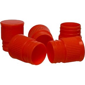 Test Tube Cap, Hollow Bottom, 16mm, Orange, Polyethylene, Karter Scientific (Case of 1000)
