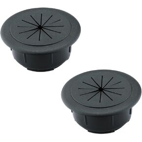 2 Pcs Desk Grommet 2 Inch Flexible Desk Hole Cover for Cables Desktop Equipment Wiring Management Desk Cord Hole Cover for Home & Office Table Cables - Black