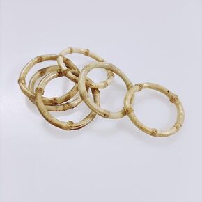 Natural Bamboo Handmade Napkin Rings (6-Pack) for Dinning Table - Rustic Style Decor, Yellow (bnr6)